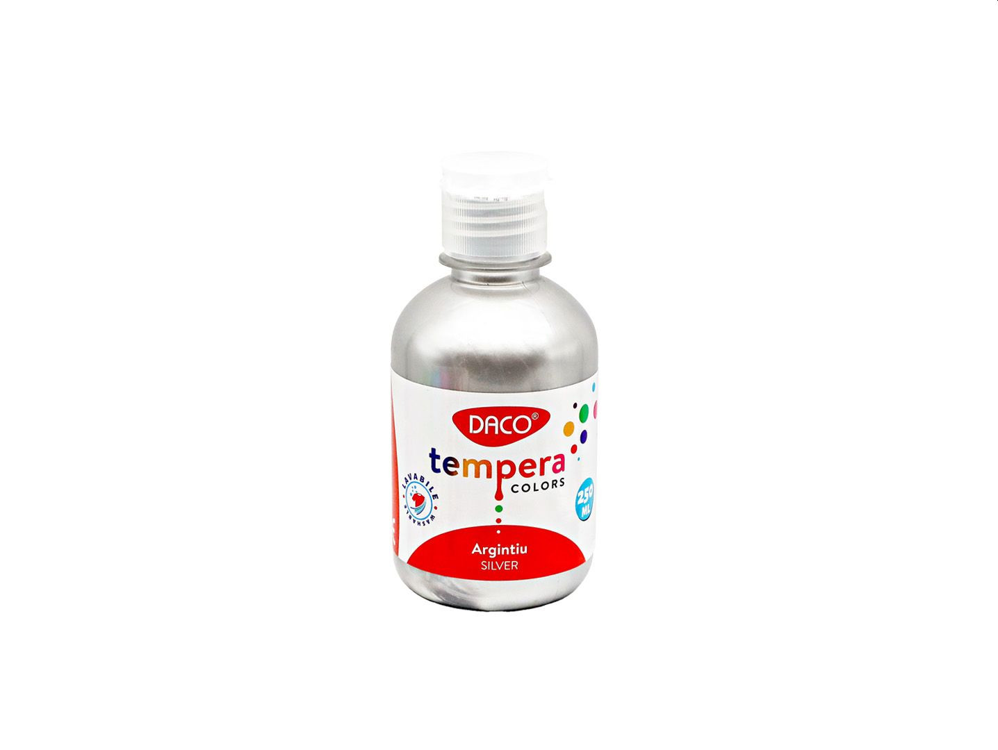 Culori tempera pentru pictura, argintiu, 250 ml, DACO