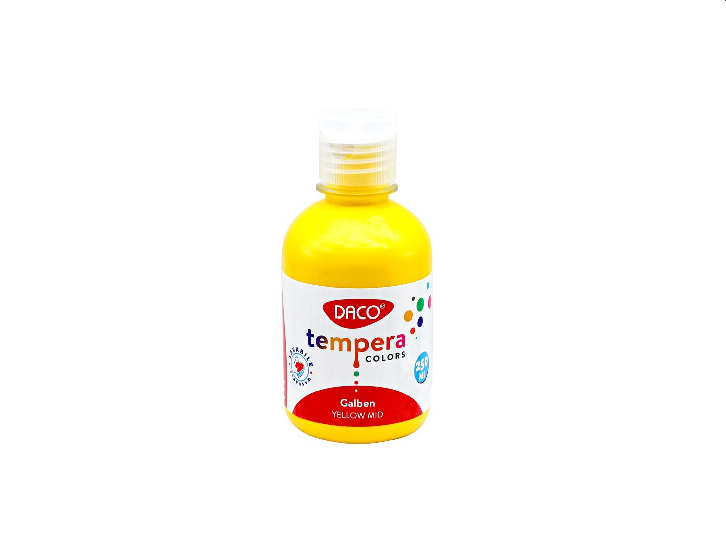 Culori tempera pentru pictura, galben, 250 ml, DACO