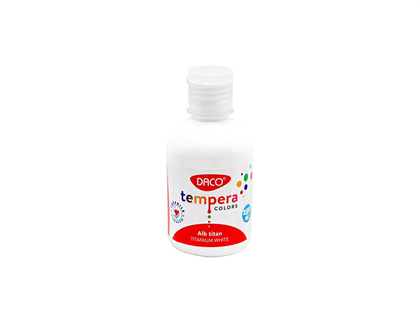 Culori tempera pentru pictura, alb, 250 ml, DACO