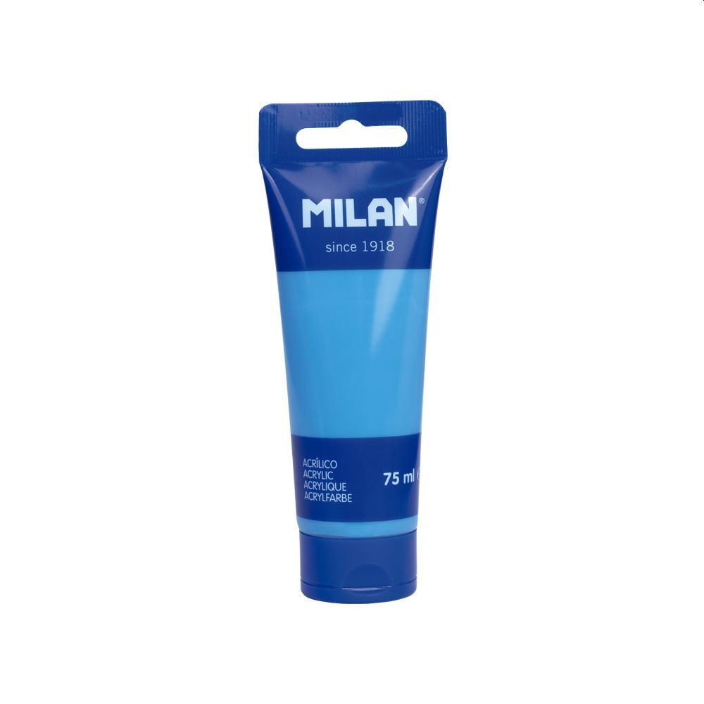 Vopsea acrilica pentru pictura, albastru cyan, 75 ml, MILAN