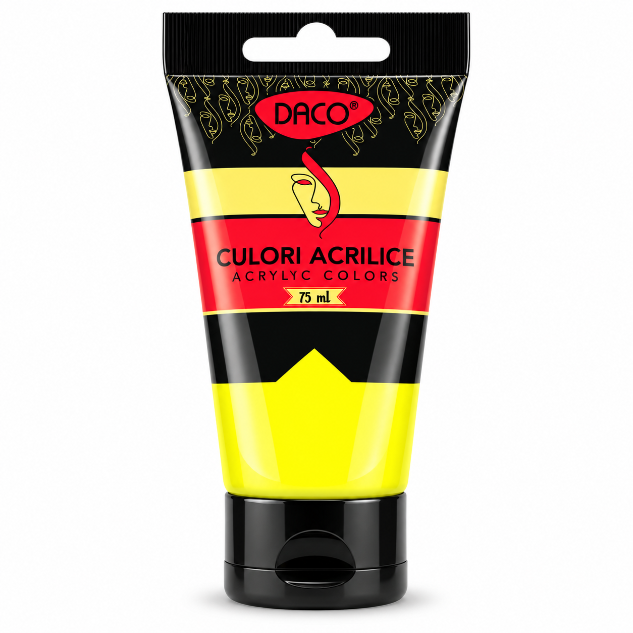 Vopsea acrilica pentru pictura, galben citron, 75 ml, DACO