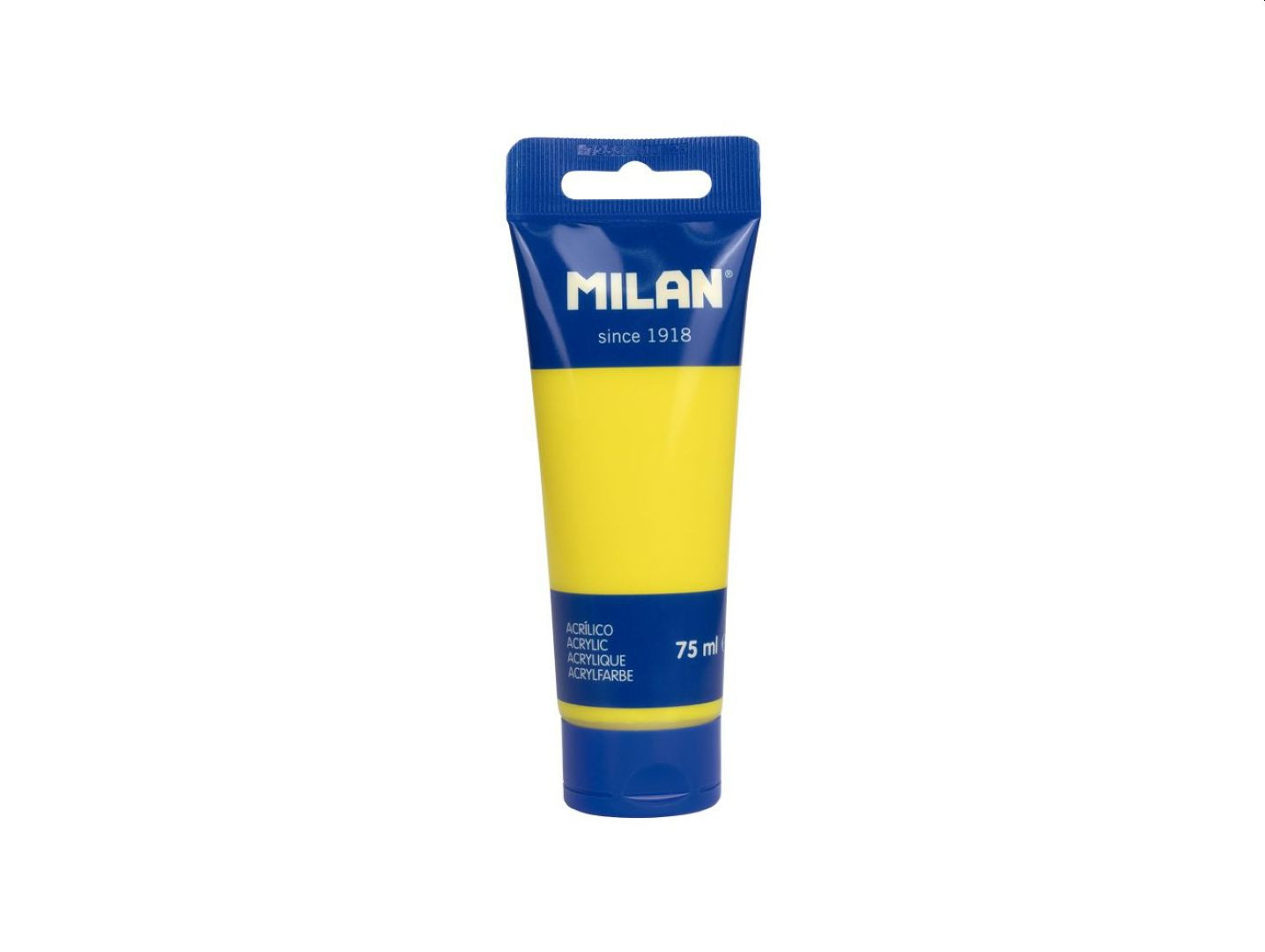 Vopsea acrilica pentru pictura, galben, 75 ml, MILAN