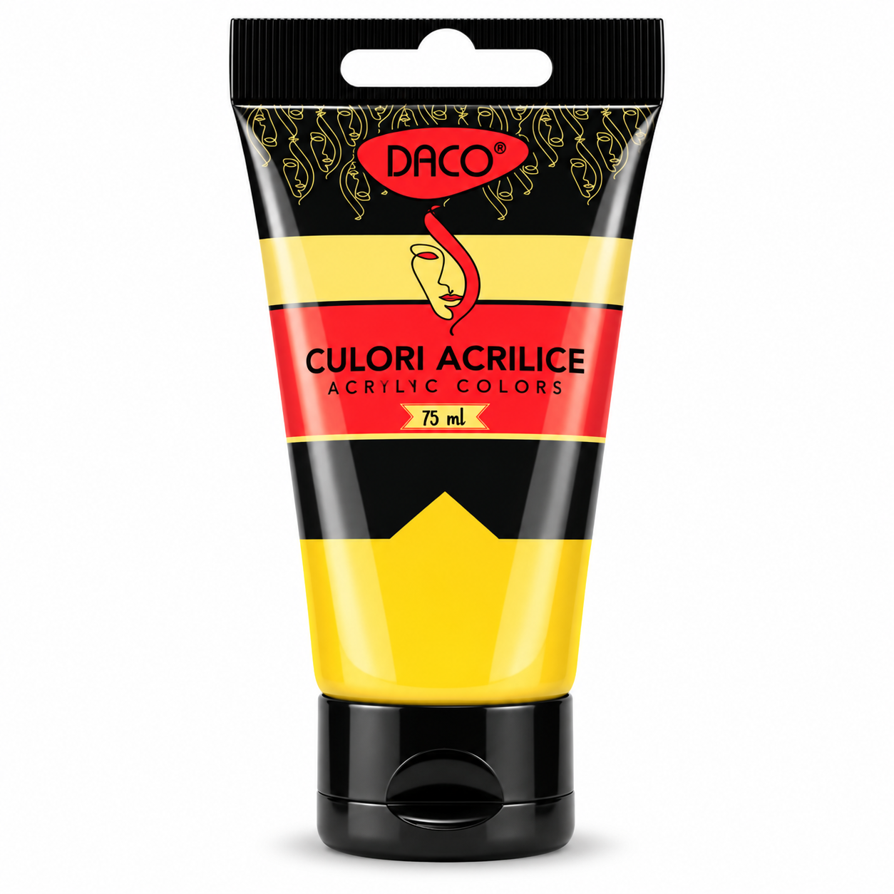 Vopsea acrilica pentru pictura, galben ocru, 75 ml, DACO