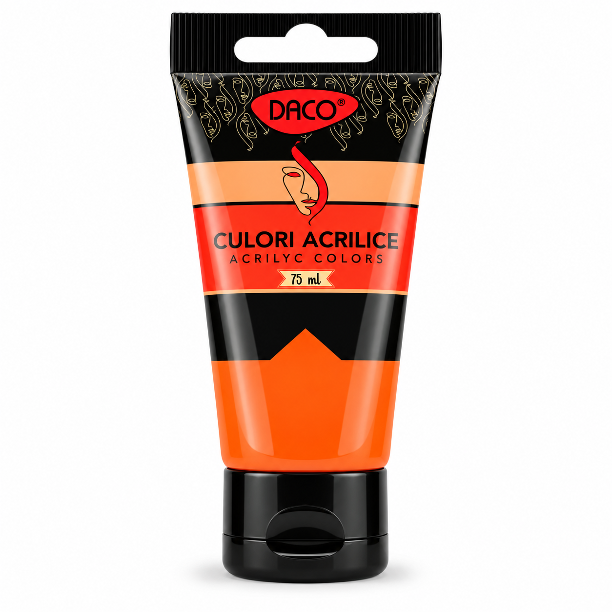 Vopsea acrilica pentru pictura, portocaliu, 75 ml, DACO