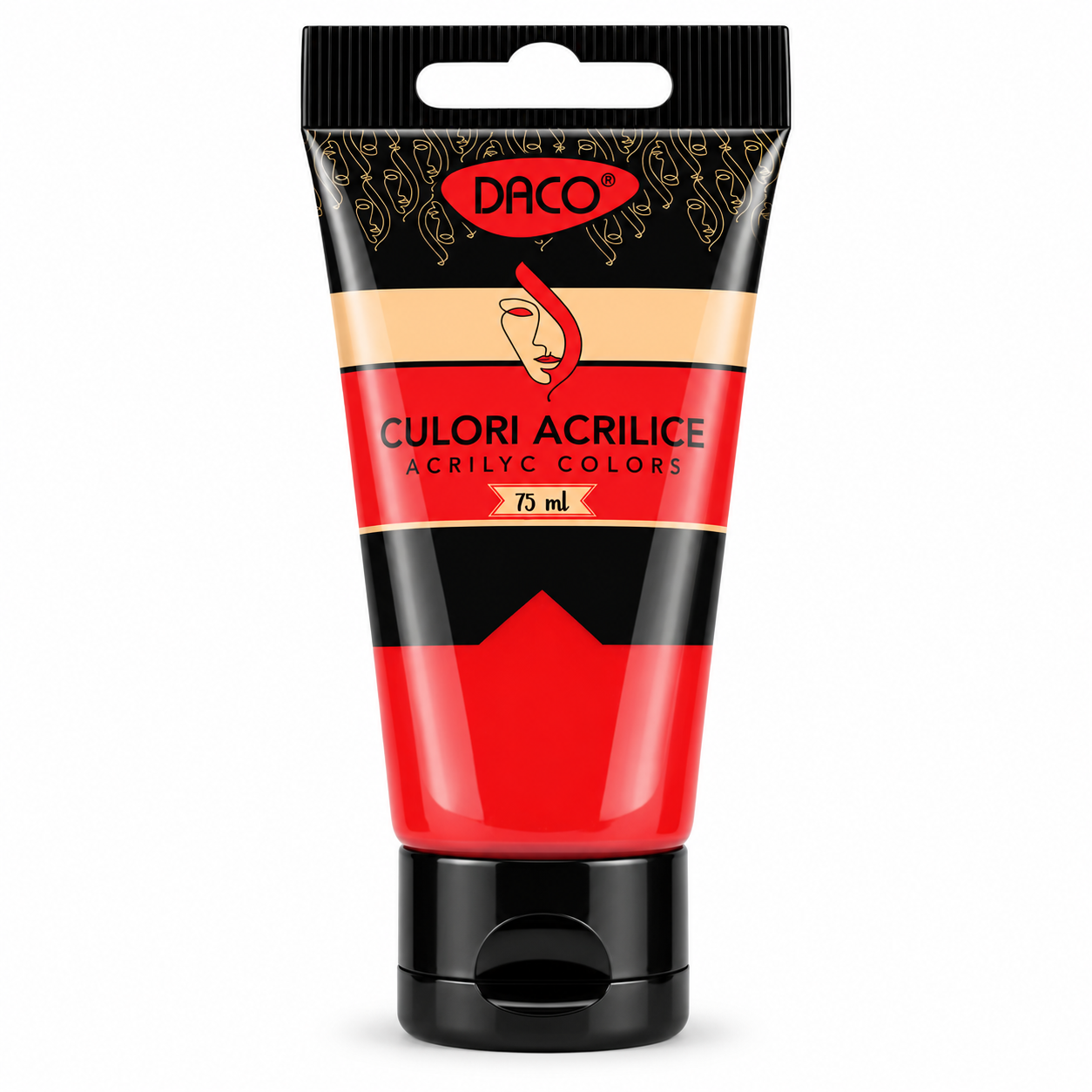 Vopsea acrilica pentru pictura, rosu carmin, 75 ml, DACO