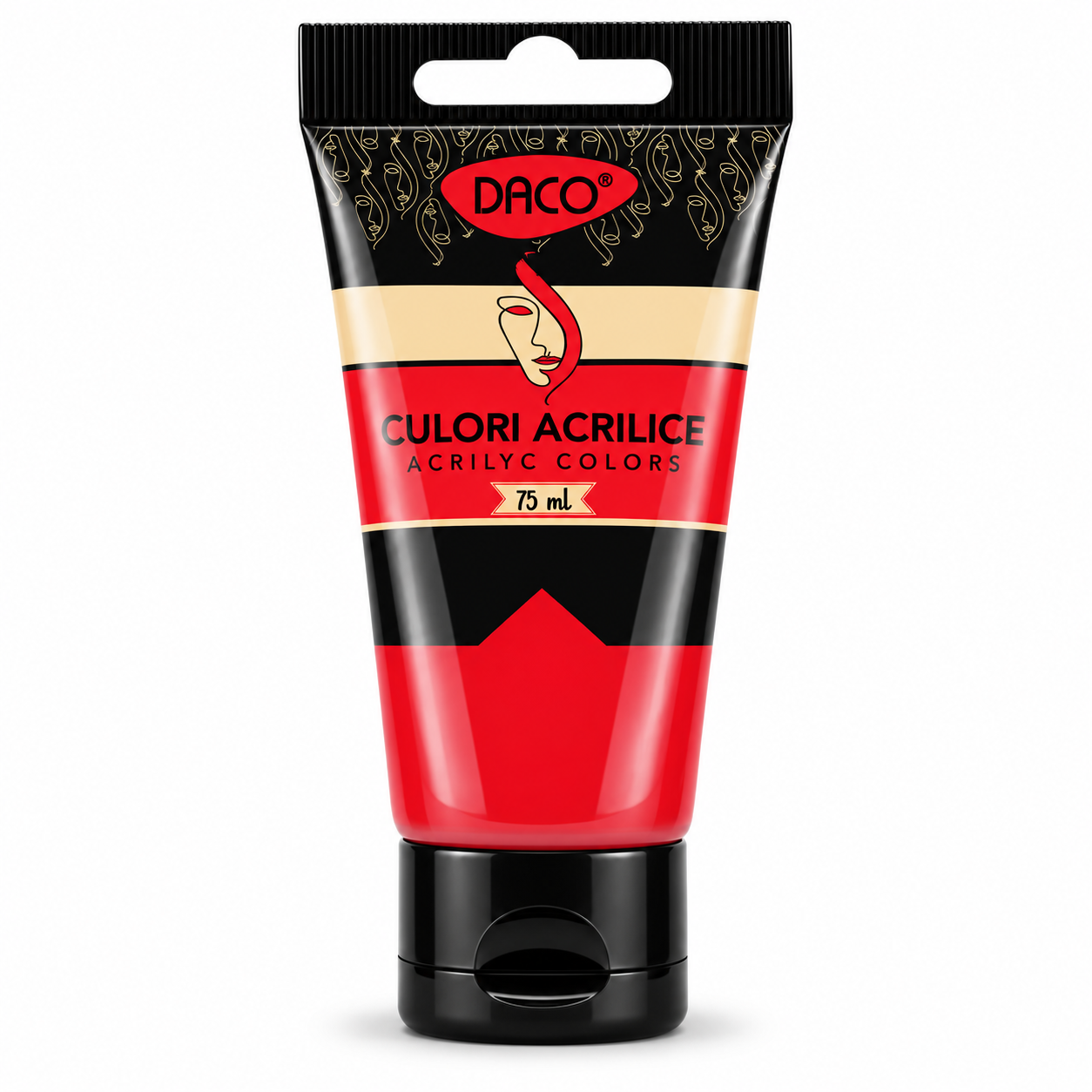 Vopsea acrilica pentru pictura, rosu permanent, 75 ml, DACO