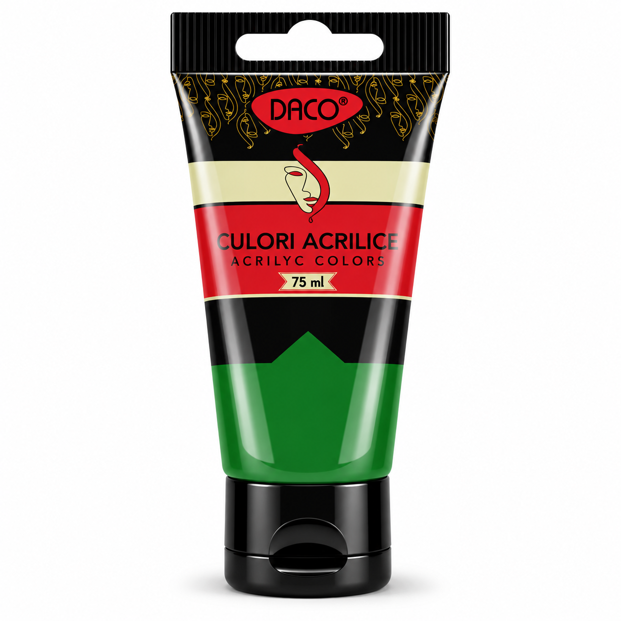 Vopsea acrilica pentru pictura, verde sap, 75 ml, DACO