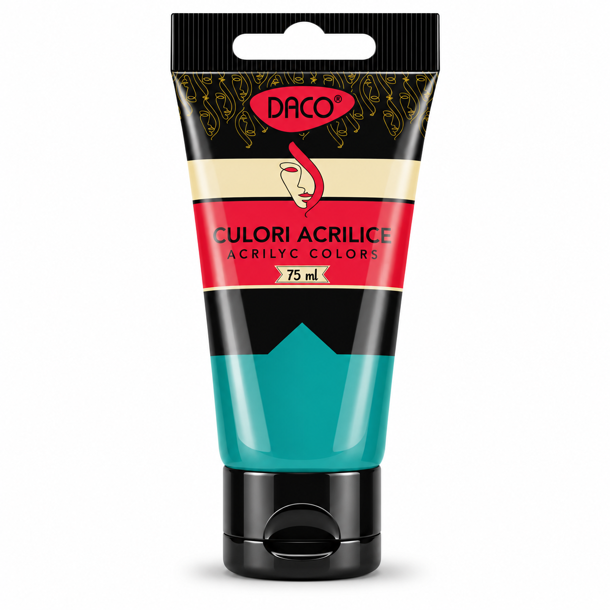 Vopsea acrilica pentru pictura, verde turcoaz, 75 ml, DACO
