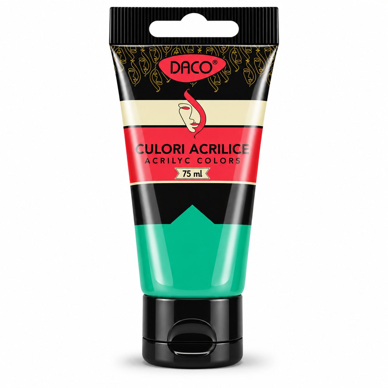 Vopsea acrilica pentru pictura, verde viridian, 75 ml, DACO