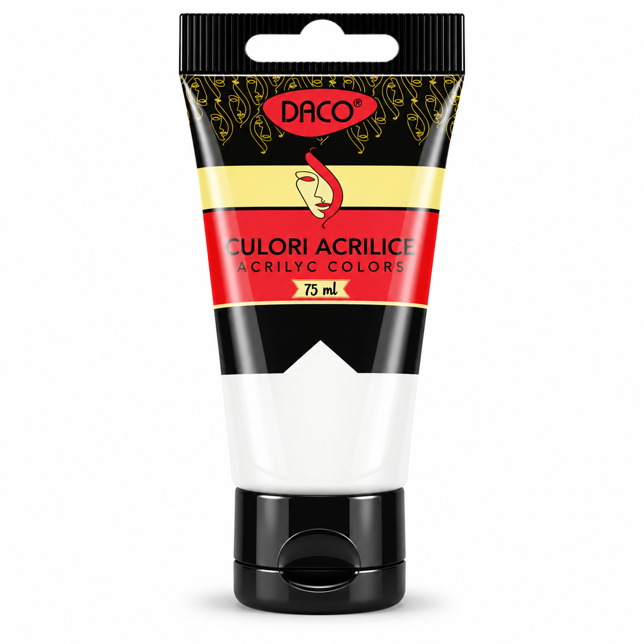 Vopsea acrilica pentru pictura, alb titan, 75 ml, DACO