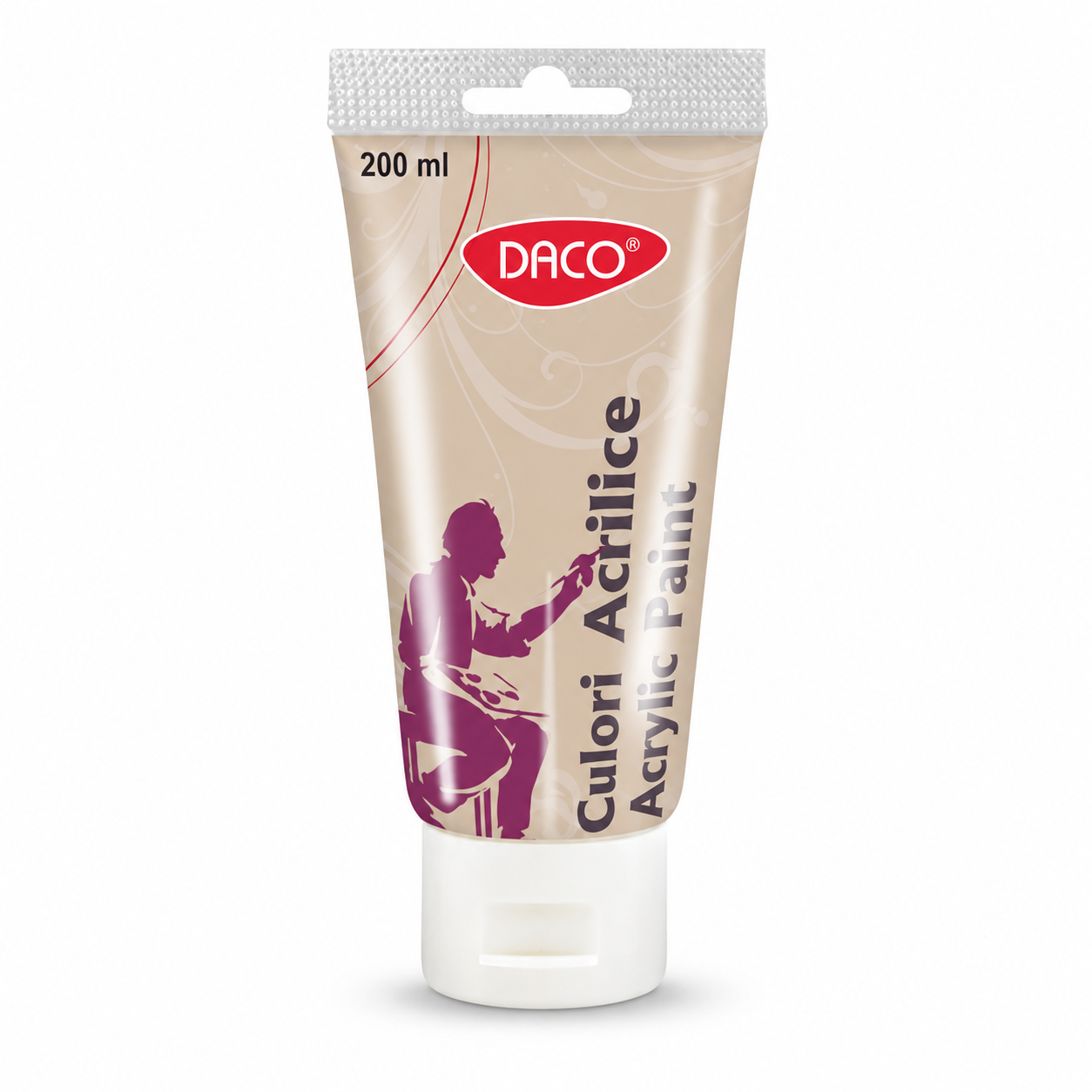 Vopsea acrilica pentru pictura, mov metalizat, 200 ml, DACO