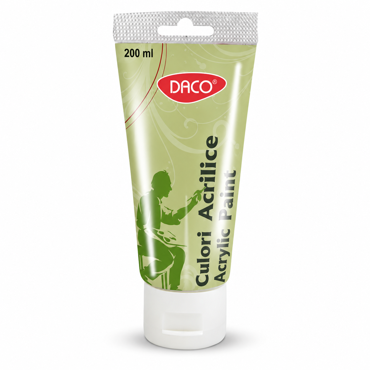 Vopsea acrilica pentru pictura, verde fluorescent, 200 ml, DACO
