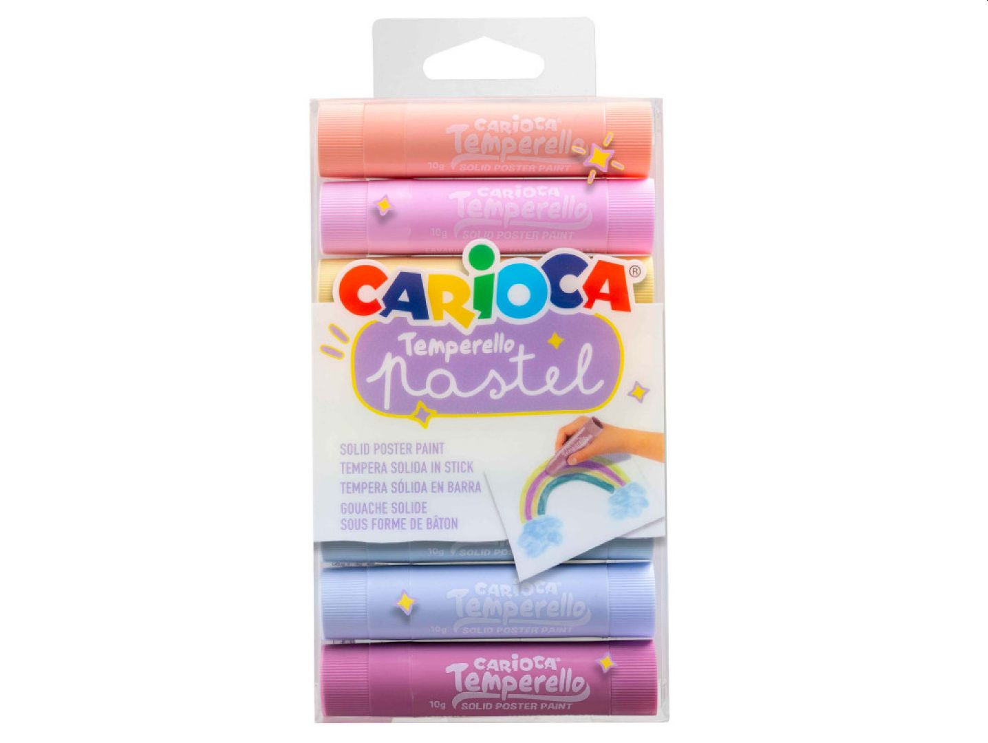 Culori tempera solide pentru pictura, pastel, set 8 culori x 10 g, CARIOCA