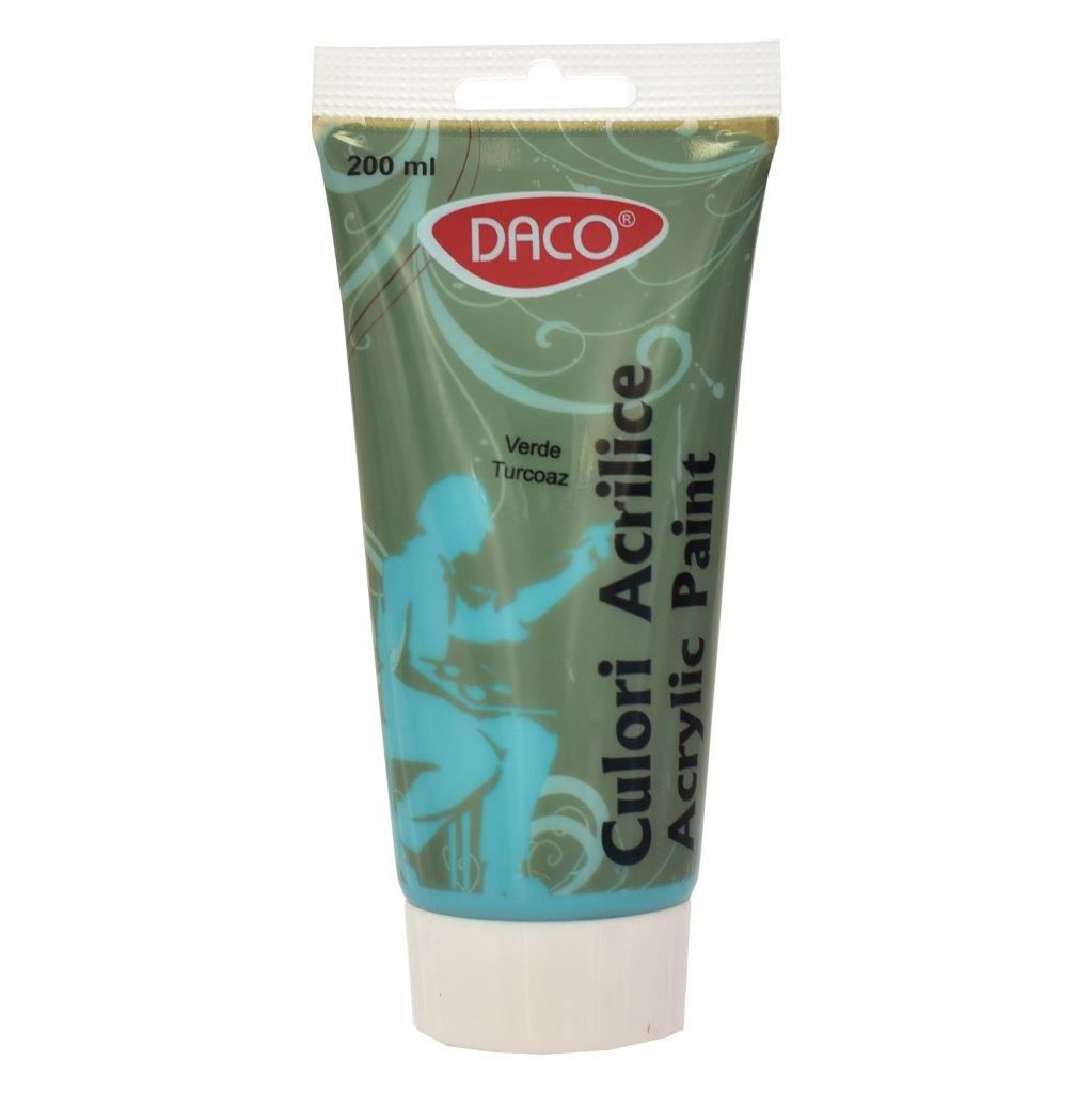 Vopsea acrilica pentru pictura, verde turcoaz, 200 ml, DACO