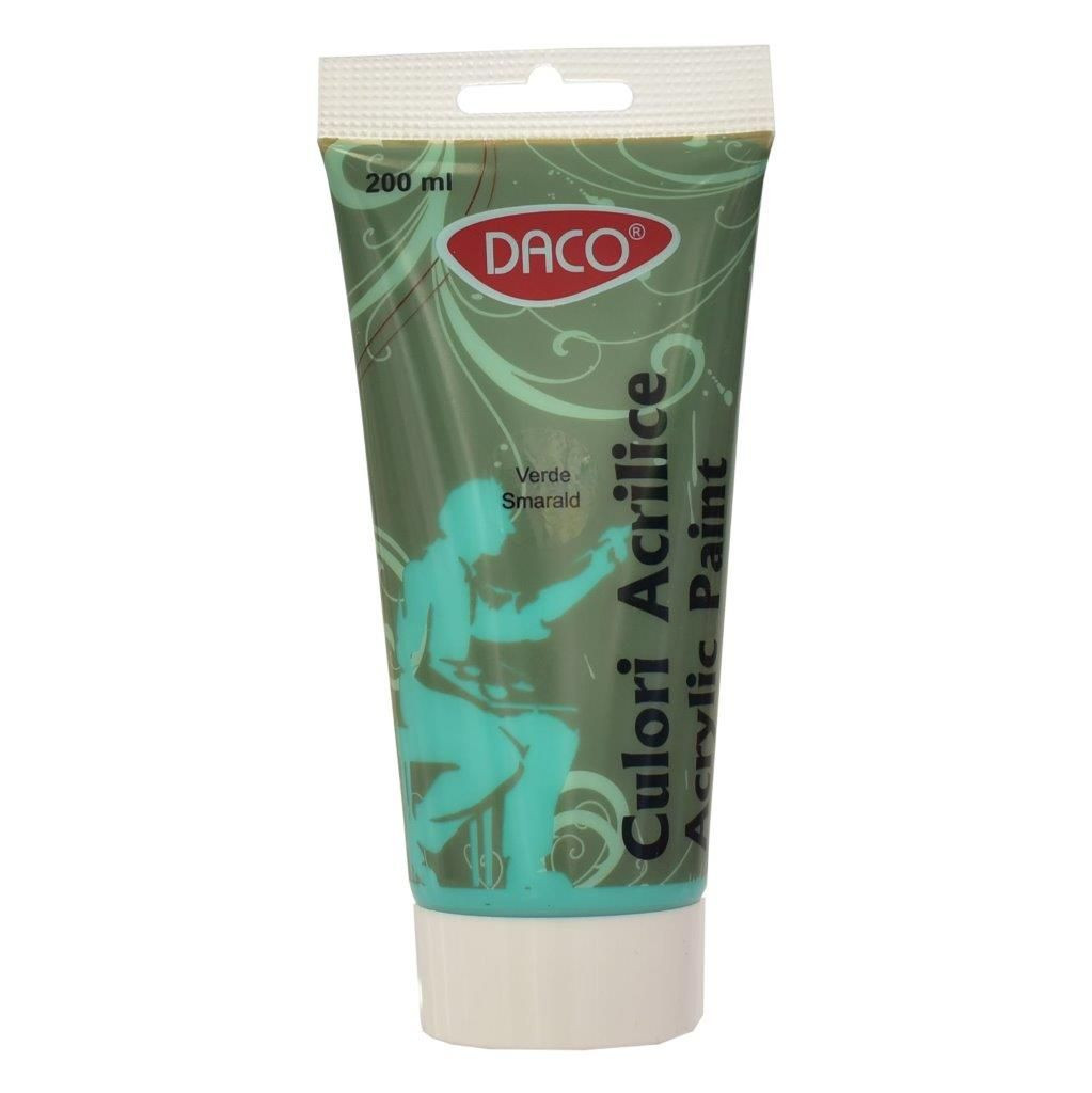 Vopsea acrilica pentru pictura, verde smarald, 200 ml, DACO