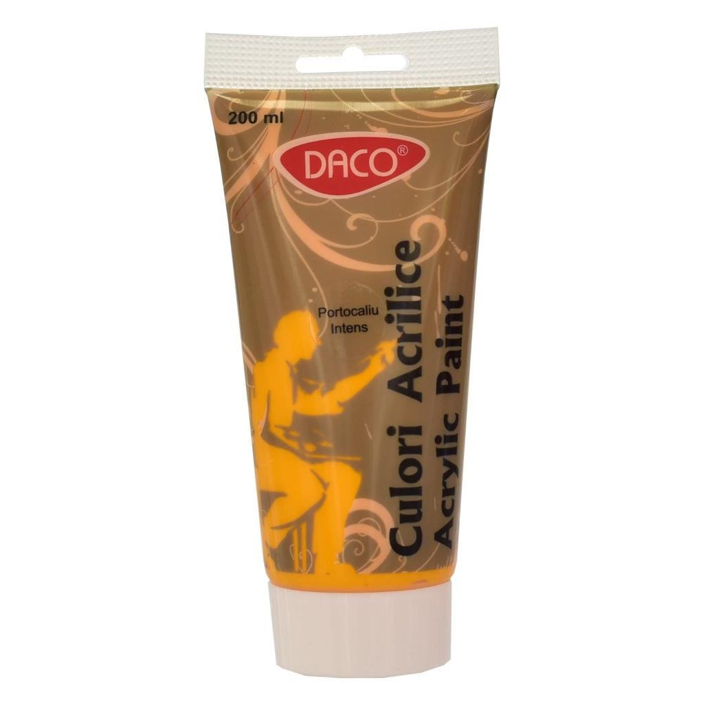 Vopsea acrilica pentru pictura, portocaliu intens, 200 ml, DACO