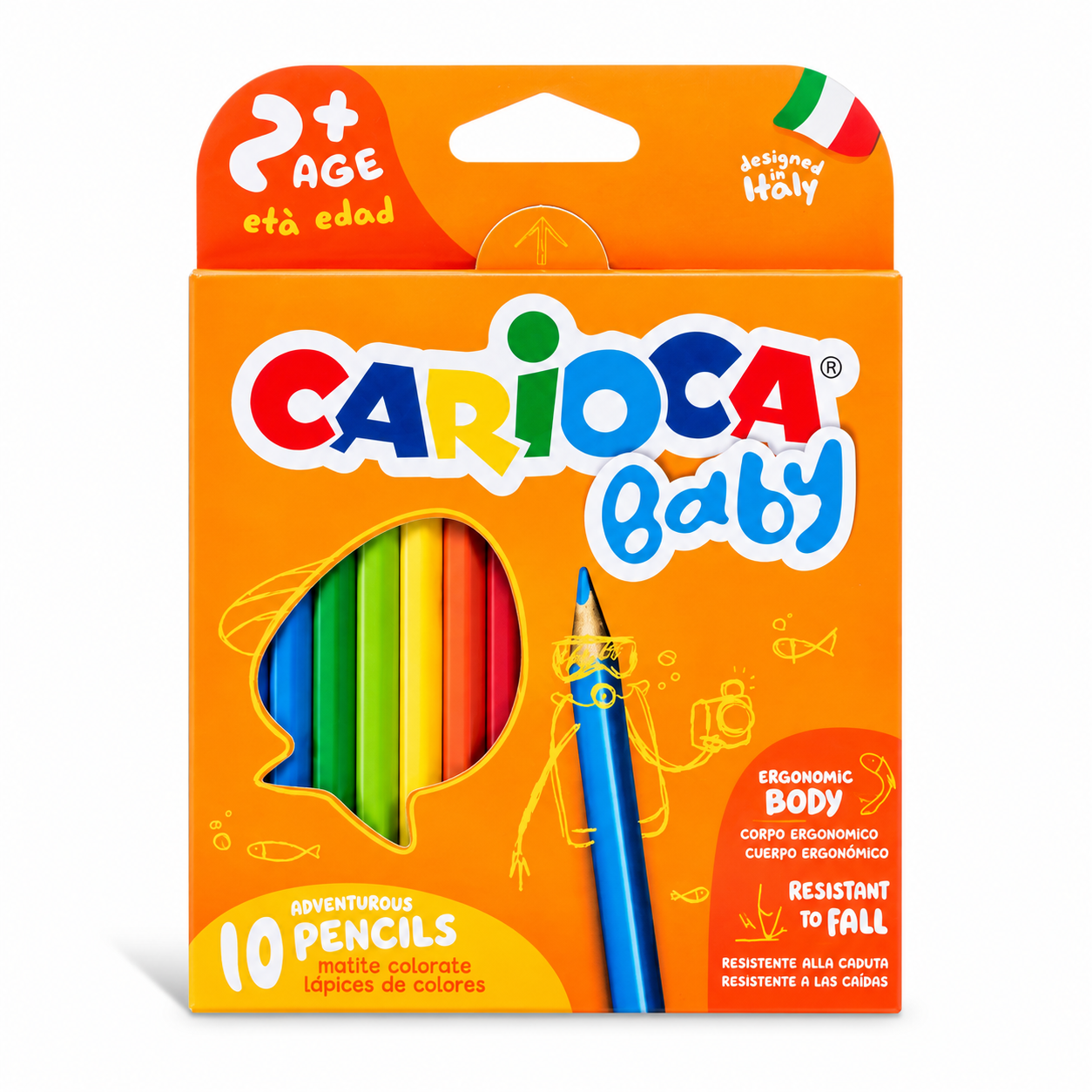 Creioane colorate Baby in 10 culori pentru primele desene, CARIOCA