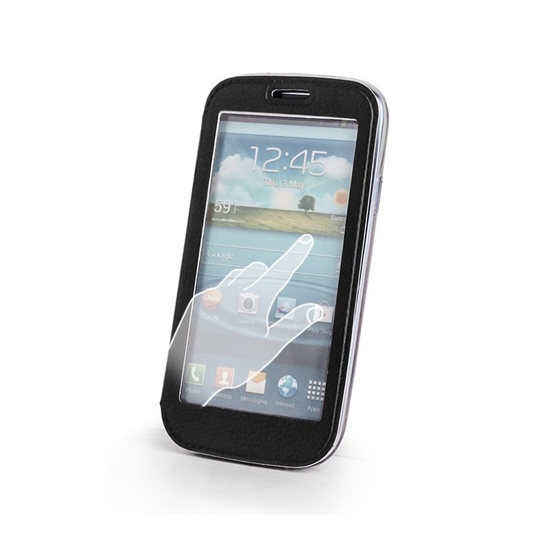 Husa flip pentru Iphone 4/4s cu fereastra tip stand