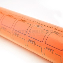 Set role etichete pret 25x35 fluorescente orange
