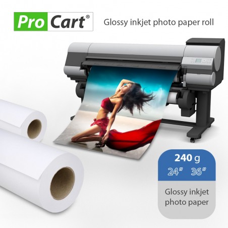 Rola hartie FOTO Glossy pentru plotere 240g 30m ProCart