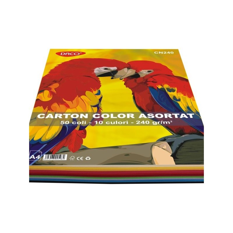 Top 50 coli carton color asortat 240g A4 Daco