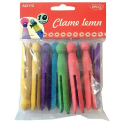 Set 10 cleme colorate din lemn Daco