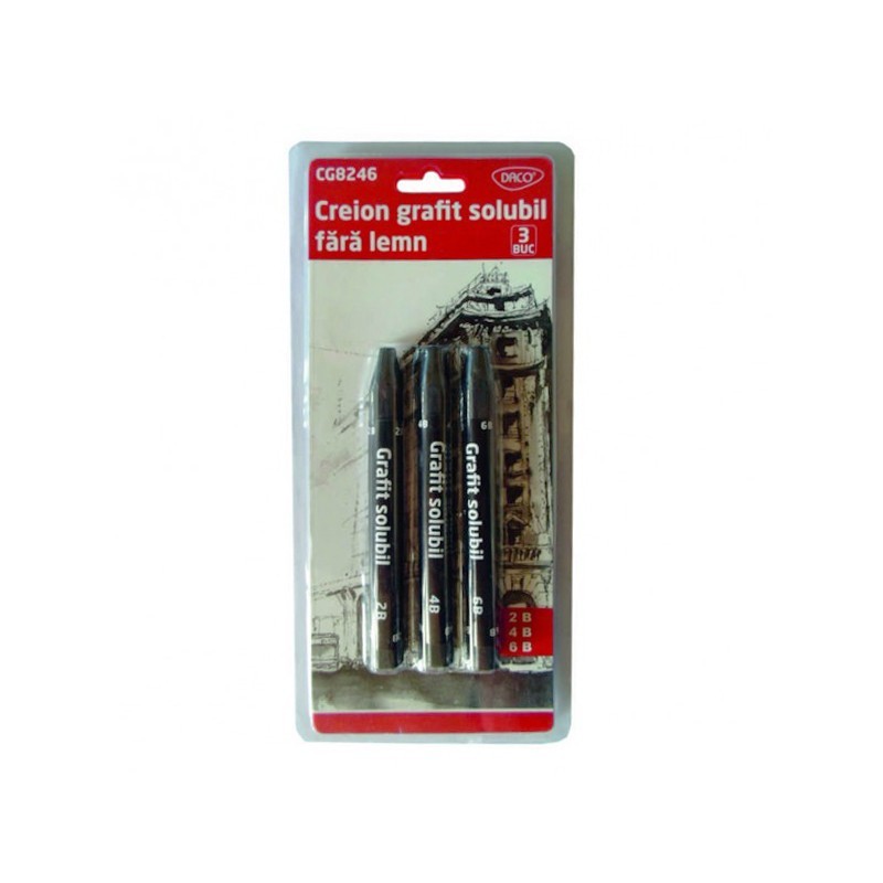 Creion grafit solubil fara lemn 2-6B Daco
