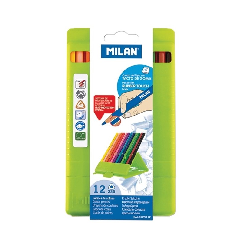 Set creioane colorate in 12 culori, cutie plastic