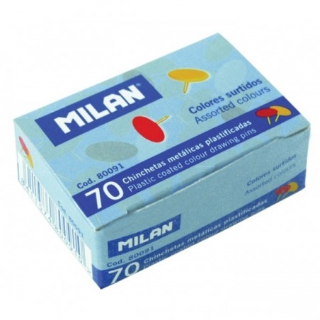 Pioneze colorate, cutie 70 bucati Milan