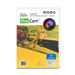 Folie FOTO autoadeziva aurie A4 cu textura de matase