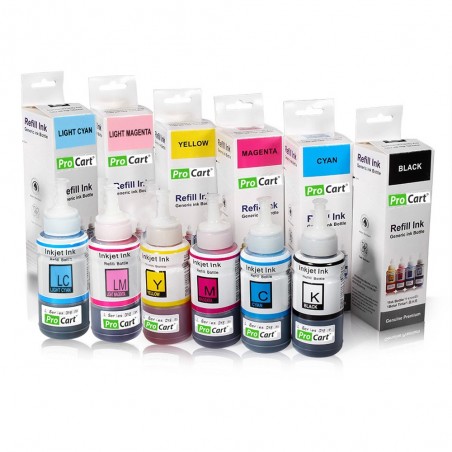 Set 6 Culori Cerneala refill Photo DYE INK  BK/M/Y/C/LM/LC  pentru Epson seria L