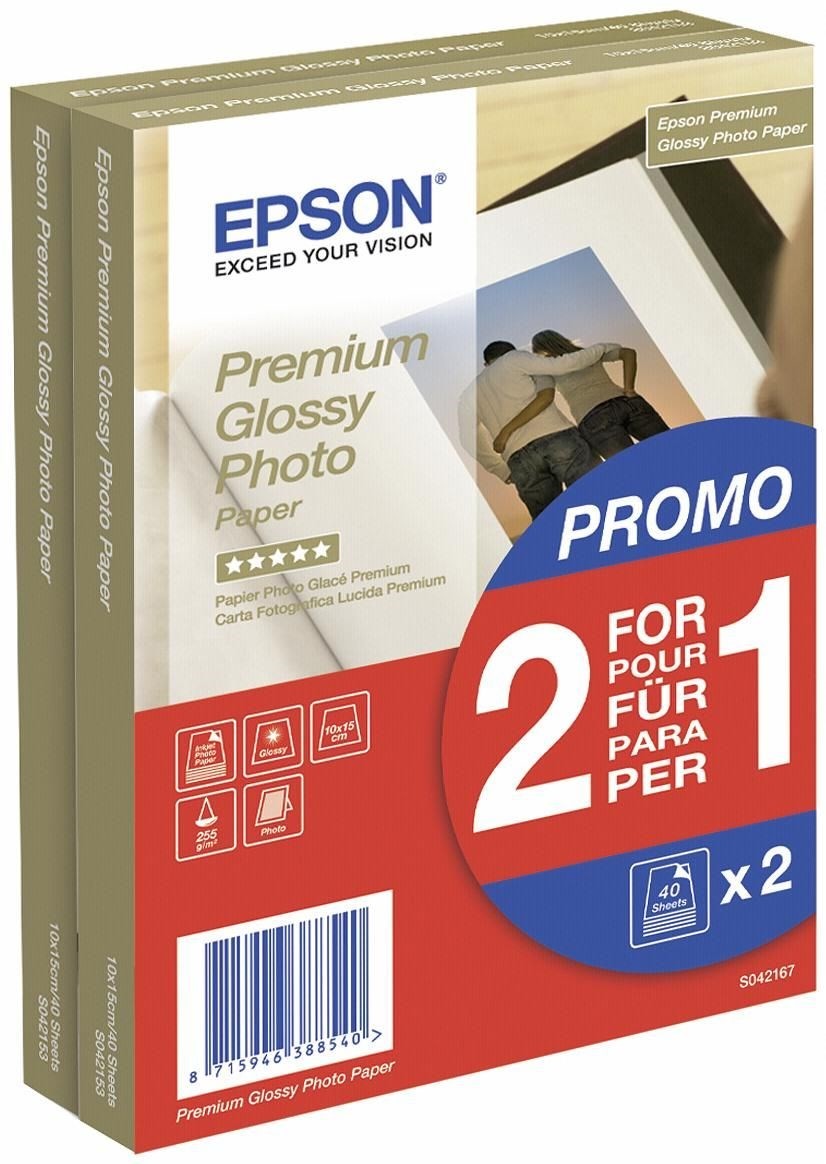 Hartie foto Epson 10x15 255g, Premium Glossy, 80 coli