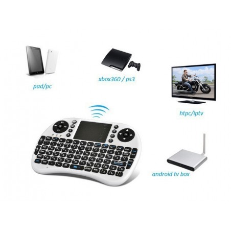 Mini tastatura wireless, cu touchpad, pentru Smart TV  XBox, PS, PC, Notebook , Alb Rii
