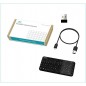 Mini tastatura wireless iluminata, functie telecomanda, taste multimedia, Rii i15
