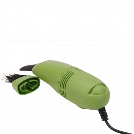 Mini aspirator USB pentru tastatura, cu LED inspectie, Verde