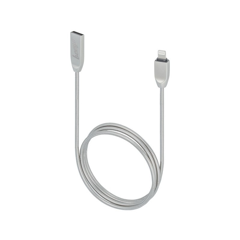 Cablu de date/incarcator iPhone 5, 6 si 7, Lightning, Zinc, 8 pini conectori, 1m, Beeyo