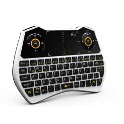 Mini tastatura Rii i28C, wireless, iluminata, touchpad, pentru Computer, Smart TV 