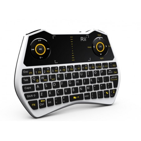 Mini tastatura Rii i28C, wireless, iluminata, touchpad, pentru Computer, Smart TV