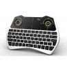 Mini tastatura Rii i28C, wireless, iluminata, touchpad, pentru Computer, Smart TV