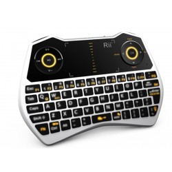 Mini tastatura Rii i28C, wireless, iluminata, touchpad, pentru Computer, Smart TV 