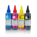 Set cerneala dye compatibila universala Bk C M Y, 100 ml/culoare