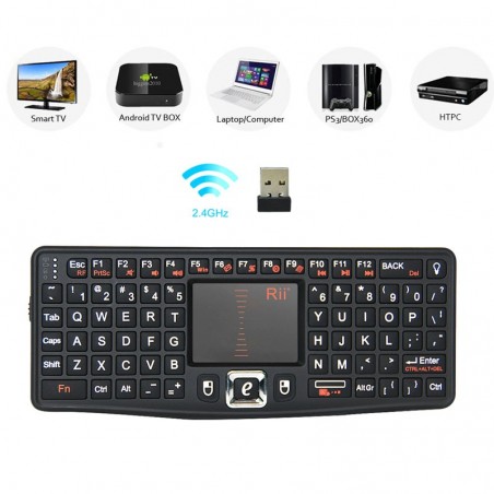 Mini tastatura Rii N7 wireless qwerty multimedia cu touchpad