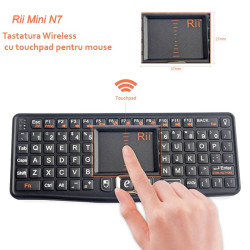 MINI TASTATURA WIRELESS N7 CU MOUSE PAD SI TELECOMANDA MULTIMEDIA  