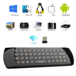 telecomanda universala smart tv cu tastatura qwerty si air mouse