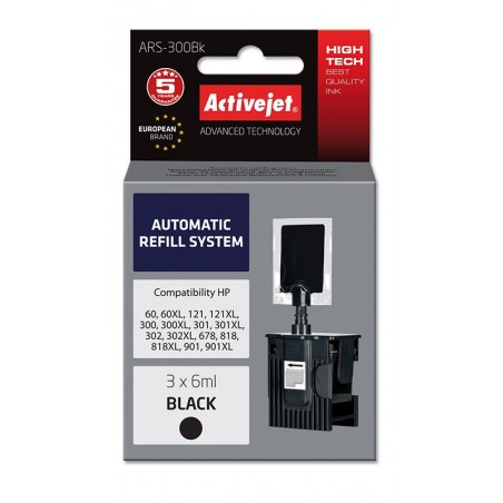 Sistem Kit automat de refill black pentru HP-300 HP-301 HP-901 ActiveJet