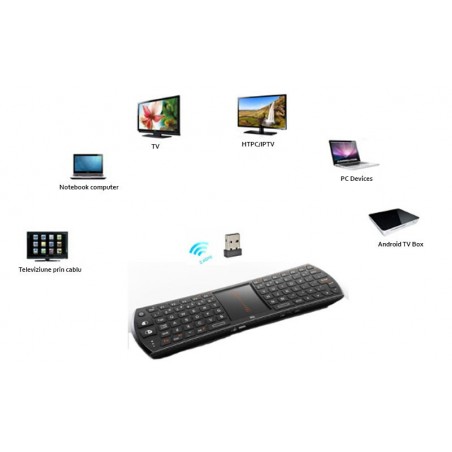 Tastatura Smart TV Rii i24T cu touchpad compatibila Android OS, TV Box, iPad