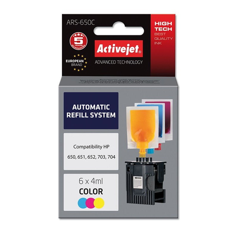 Sistem Kit automat de refill color pentru HP 650 HP 703 HP 704 ActiveJet