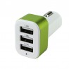 Adaptor bricheta auto, 3 porturi USB, pentru telefon si tableta, alb/verde