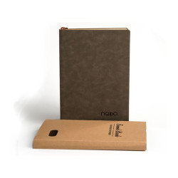 Agenda nedatata A5, margini aurii, piele ecologica, Nebo A25