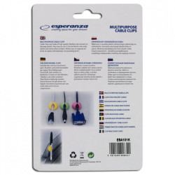 Suport multifunctional tip clema pentru cabluri, 6 bucati, Esperanza